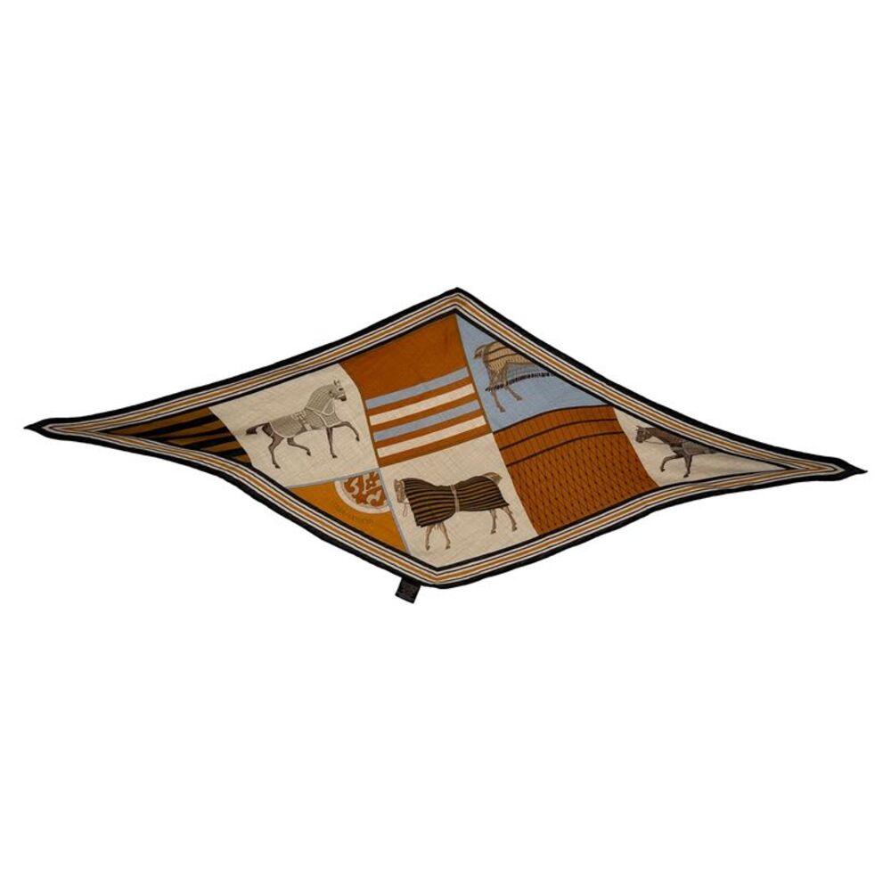Hermès Horse-Print Scarf in Multicolor Cashmere